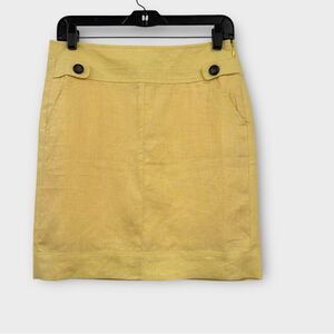 Banana Republic Linen Skirt in Yellow Women’s Size 2 NWOT